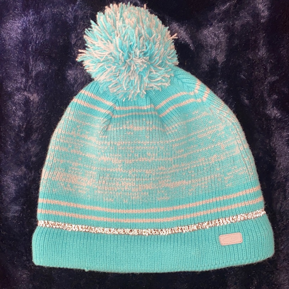 Champion- Blue & Light Gray Puff Ball Hat